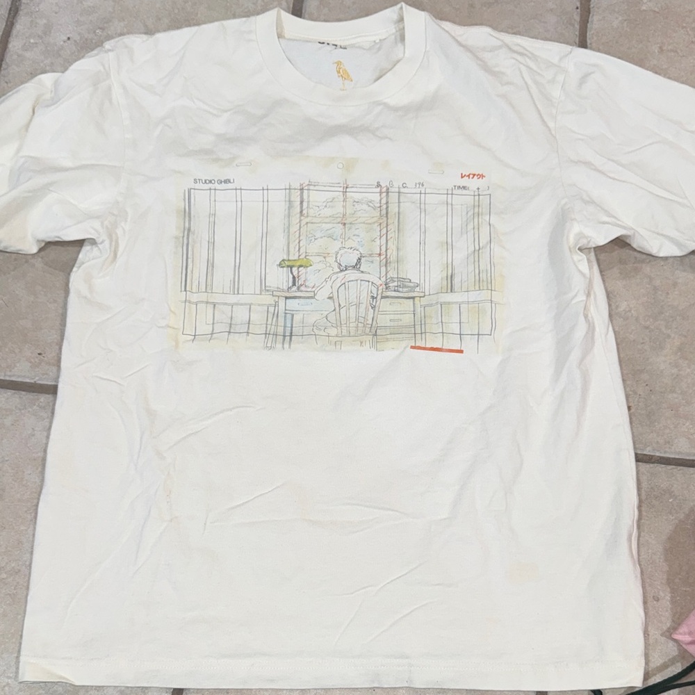 Uniqlo Kenshi Yonezu Off White Boy Heron Studio Ghibli T-shirt